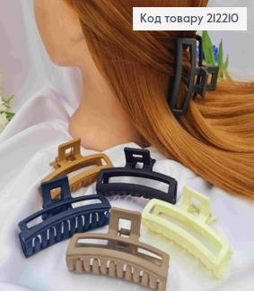 Краб пластик, матовый, прямоугольный дугой, 7см, цвета в ассортименте. 212210 фото