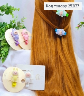 Заколка стріла з "Лабубу", заколка 4,8см, лабубу 4см, Кольори в асортименті 252137 фото