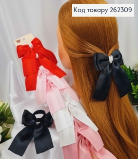 Набор резинок (10шт) БАНТИК репс с атласом 4см, размер 12*8см, в ассортименте, УКРАИНА 262309 фото