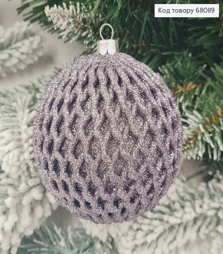Игрушка шар 80мм Ажур ГРАФИТ, Украина 680119 фото 1