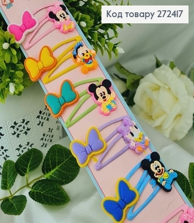 Заколка детская (20шт)Тик-так (хлопушка) 6см БАБОЧКИ и и герои ДИСНЕЙ в ассорт. 272417 фото