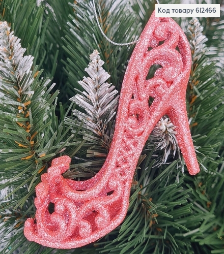 Новогодняя фигура Блеск Туфелька РОЗОВАЯ, 12*7см, Украина 612466 фото 1