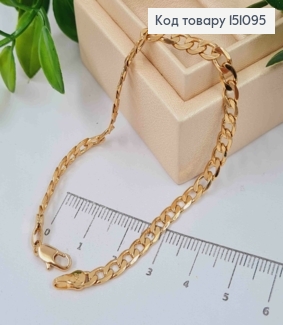 Браслет ПАНЦИРНОЕ плетение, длина 19см, ширина 4мм, Xuping 18K 151095 фото