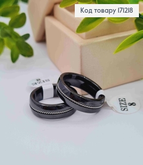 Перстень Керамика с родованной вставкой Спиралью, Xuping 171218 фото