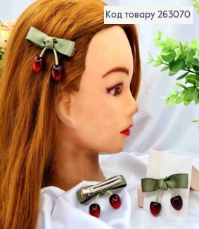 Заколка стріла "Черешеньки" з Бантиком, 6см 263070 фото