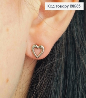 Серьги гвоздики "Сердце", 7,5мм, Xuping 181685 фото