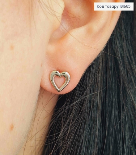 Серьги гвоздики "Сердце", 7,5мм, Xuping 181685 фото 1