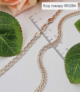 Цепочка родовая, плетение двойной ромб, 5мм, дл. 60см. Xuping 190284 фото