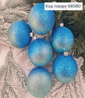 Набор шаров 80мм Омбре ГОЛУБОЙ+МЯТА 6шт/уп, Украина 680180 фото