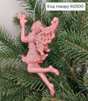 Новогодняя фигура Блеск Фея с цветком РОЗОВАЯ, 15*8см, Украина 612500 фото