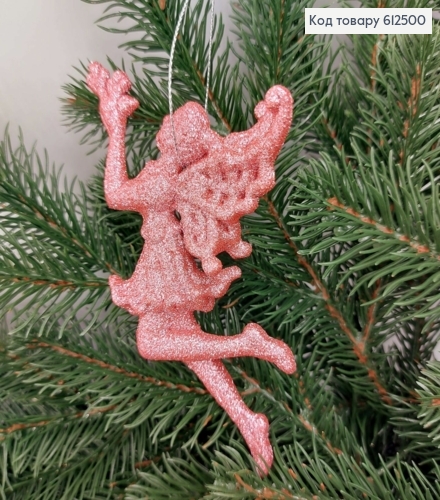 Новогодняя фигура Блеск Фея с цветком РОЗОВАЯ, 15*8см, Украина 612500 фото 1