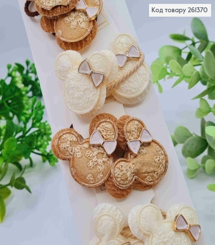 Набір резинок (20шт), МІНІ МАУС з Бантиком ,  Пастельні кольори, резинка 3см, міні маус 4*3,5см 261370 фото 1