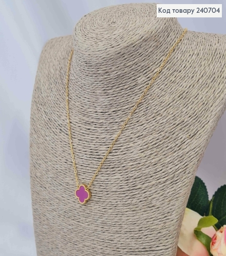 Цепочка из Van Cleef, двусторонний Лиловый-Черный, 43+5см, лимонного цвета, сталь Stainless Steel 240704 фото 2