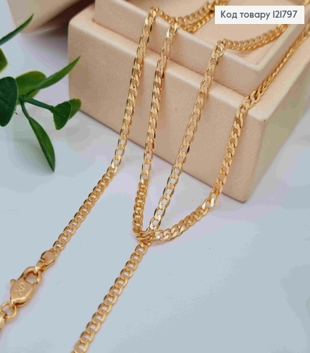 Цепочка Панцирное плетение, ширина 2мм, длина 50см, Xuping 18К 121797 фото 1