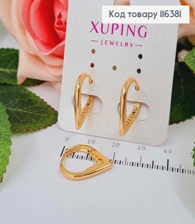 Серьги галочка, с шариками на внутренних гранях, 2см, Xuping 18K 116381 фото
