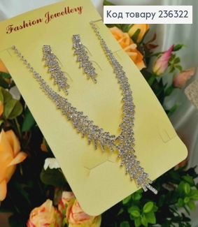 Набір: Кольє та Сережки гвоздики, гілочки з маленькими камінчиками 296001 фото