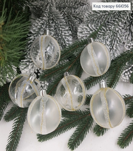 Набор шаров 60 мм прозрачный Китай 6шт/уп 661056 фото 1
