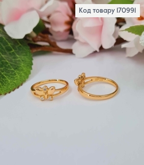Кольцо "Бабочка" с камнями, Xuping 18К 170991 фото