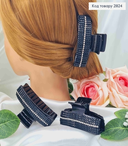 Краб пластик, прямоугольный, черный с камешками, 8см 211124 фото 1