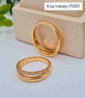 Кольцо украшено Блестящими камнями в один ряд, Xuping 18К 171265 фото