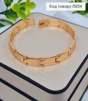 Браслет плетения Прямоугольными пластинами, длина 19см, Xuping 18K 151134 фото