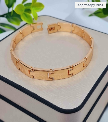 Браслет плетения Прямоугольными пластинами, длина 19см, Xuping 18K 151134 фото 1