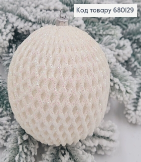 Іграшка куля 80мм Ажур БІЛА, Україна 680129 фото