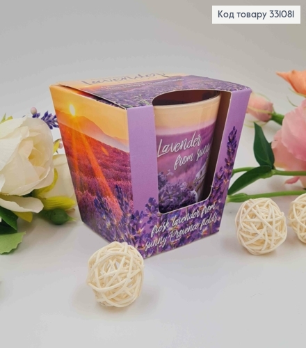 Аромасвічка стакан   LAVENDER FIELDS (fresh lavender from sunny Provence fields)115г/30год 331081 фото 1
