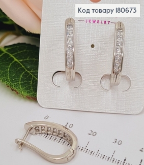 Сережки родированые Стрелы с камнями, 2,5*0,5см, Xuping 180673 фото