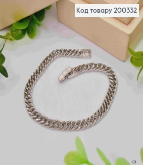 Браслет родований ПАНЦИРНЕ плетіння, шир.5мм, довж. 18см, Xuping 200332 фото