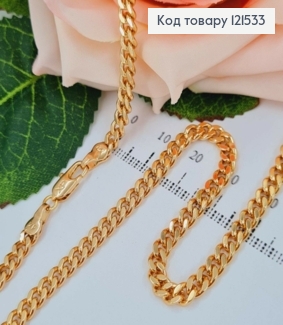 Цепочка плетение ПАНЦИРНОЕ, ширина 3,5мм, длина 60см, Xuping 18K 121533 фото