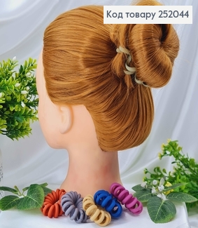 Резинка пружинка 4см об"ємна,  матова в асорт. 252044 фото