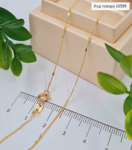 Цепочка Панцирное плетение с плоскими пластинками, ширина 1мм, длина 48см, Xuping 18K 121589 фото 1