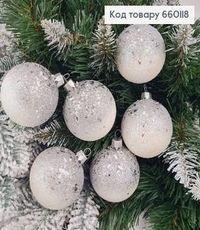 Набір куль 60мм Луска Омбре СІРА+БІЛА 6шт/уп, Україна 660118 фото