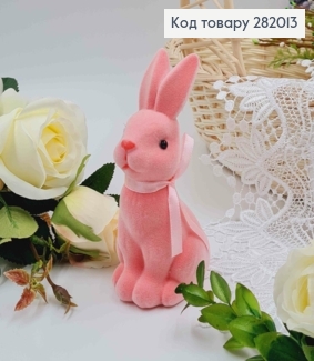Заяц бархат розовый 6х13,5 см 282013 фото