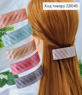 Заколка автомат 10см Дуга с блеском прямоугольный   в ассорт.. 221045 фото