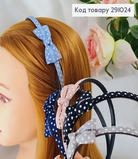 Обруч пластик с тканью Горох Бантик в асс. 291024 фото