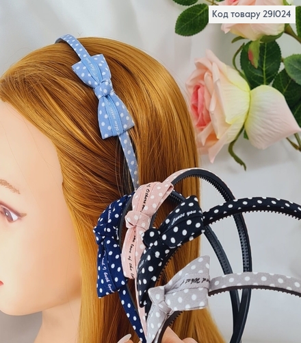 Обруч пластик с тканью Горох Бантик в асс. 291024 фото 1