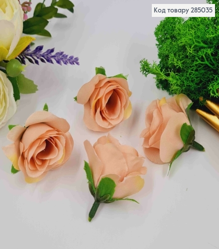 Искусственное приложение Роза ПУДРОВОГО цвета, 4,5*3,5см 285035 фото 1