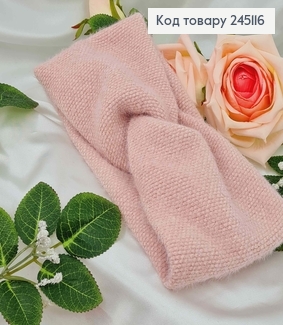 Повязка чалма "Пушистик", качественная, мягкая, цвета ПУДРЫ, диамтр 50см,ширина 11см, Украина. 275010 фото