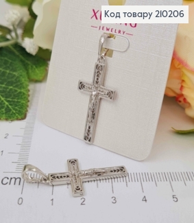 Крестик родованный, с распятием резной, 2,5*1,5см, Xuping 210206 фото