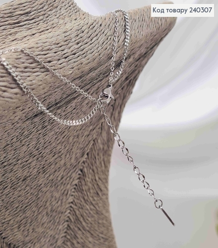 Цепочка двойная, с подвеской Римские часы с перламутром, 40+5см, сталь Stainless Steel 240307 фото 5