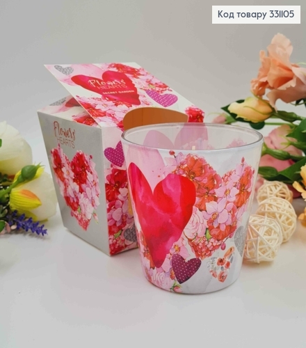 Аромасвечка стакан FLOWERS HEARTS, Secret Garden, 115г/30час., Польша 331105 фото 1
