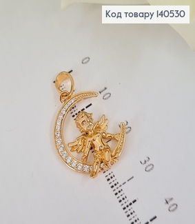 Кулон  Ангел на місяці з камінцями Xuping 18К 140530 фото