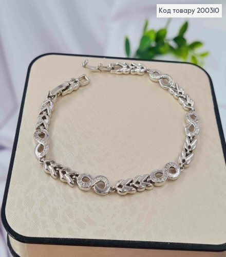 Браслет родований "НІЖНІСТЬ" з Блискучими камінцями, довж. 17+2см, Xuping 200310 фото 1