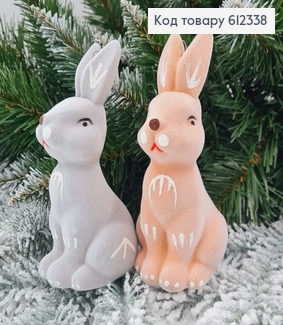 Новогодняя фигура Зайчик средний Бархат, в ассорт., 13,5*5,5см, Украина 612338 фото