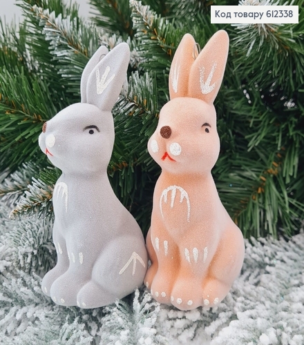 Новорічна фігура Зайчик середній Бархат, в асорт., 13,5*5,5см, Україна 612338 фото 1