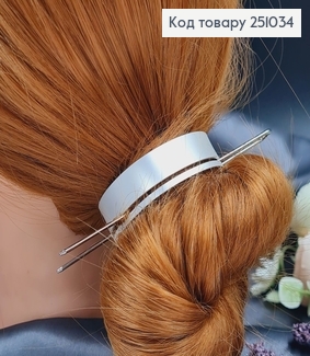 Кольцо металл с заколкой для кульки серебряного цвета 251034 фото