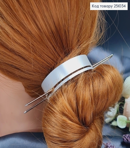 Кольцо металл с заколкой для кульки серебряного цвета 251034 фото 1