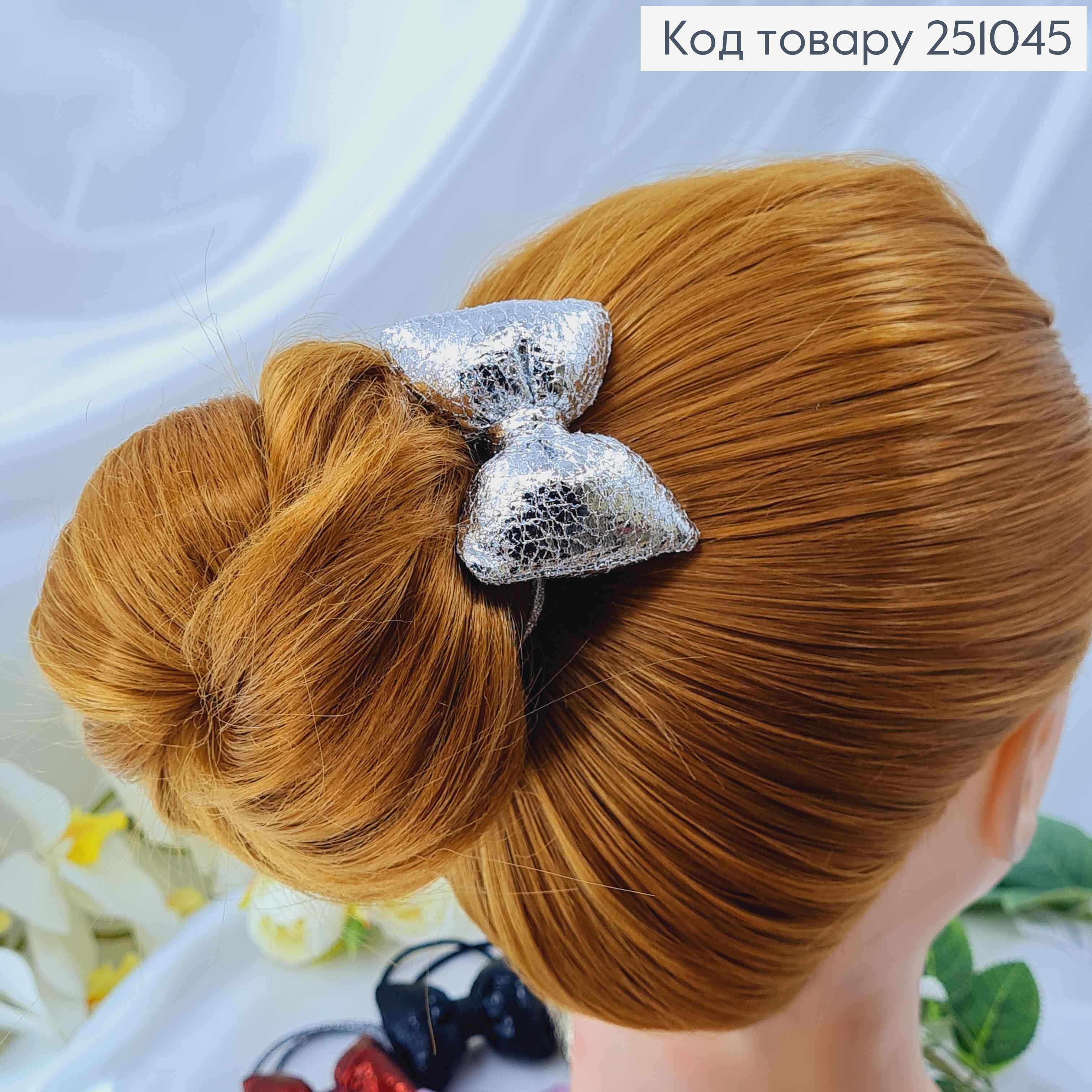 Резинка двойная, с блестящим бантиком, 5,5см, цвета в ассорт. 251045 фото 2